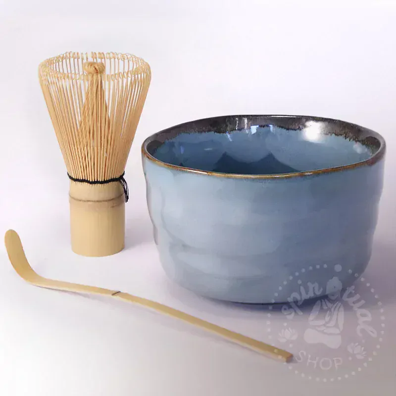 Darčekový set na čaj MATCHA modrý